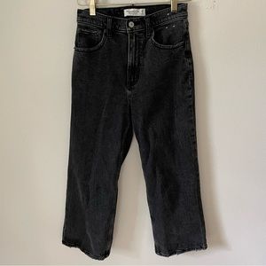 A&F Cropped Wide Leg Jeans